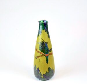 leune french art deco art nouveau vase enamel glass daum french 1930s glass 3