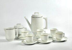 Vintage French Set of 4 Limoges White Porcelain Aluminite Frugier