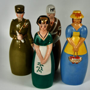 4 original robj paris liquor bottles art deco french ceramics