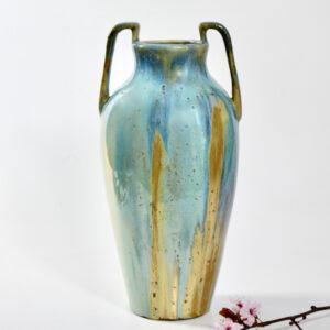 jean langlade glazed stoneware art nouveau baluster vase handles French ceramist 1900s 5 (1)