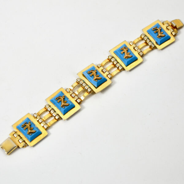 jean painleve art deco bracelet 1930 blue salamander 2