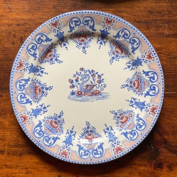 Gien faience plates c1875, suite of 4 patterns antique French faience 3