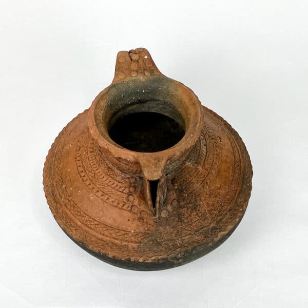 Antique terracotta jug from Asia Minor, 18th or 19th century, tribal art, primitive decor 3