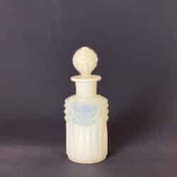 Opalescent glass scent bottle Cristal de Sèvres, antique French cologne flask