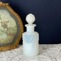 Opalescent glass scent bottle Cristal de Sèvres, antique French cologne flask 3