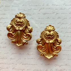 Antique gilded cache-clous, pair