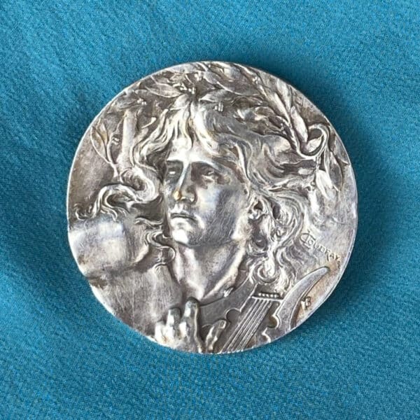 Art Nouveau brooch of Orpheus, Lucien Coudray