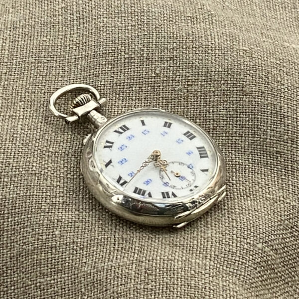 antique Silver pocket watch by Hippolyte Parrenin c1880 c