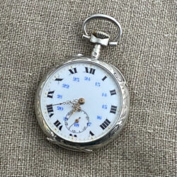 antique Silver pocket watch by Hippolyte Parrenin c1880