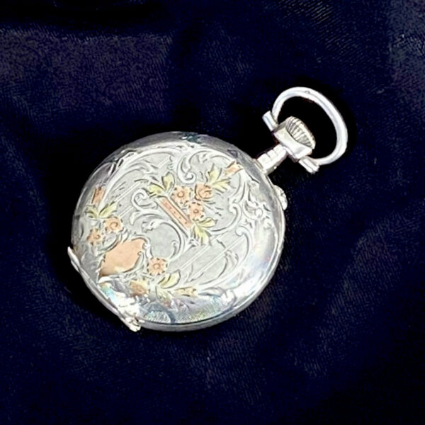 Antique Silver pocket watch by Hippolyte Parrenin c1880 HP